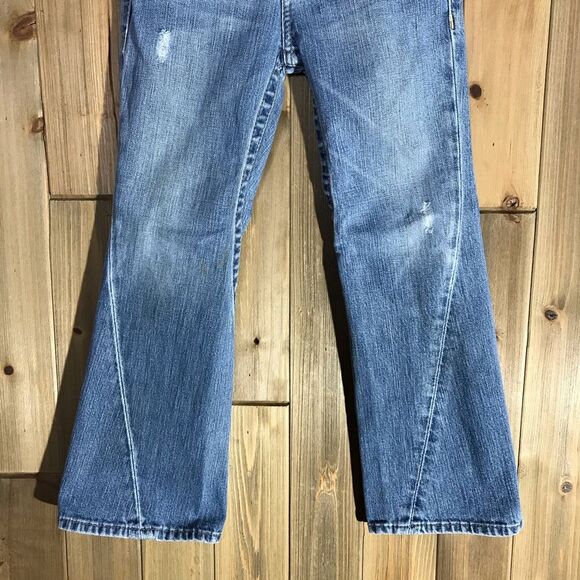 True Religion Girl’s Joey Flare Boot Cut Distressed Denim Jeans Size 6 - Picture 5 of 15